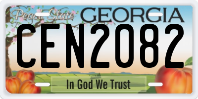 GA license plate CEN2082