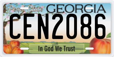 GA license plate CEN2086