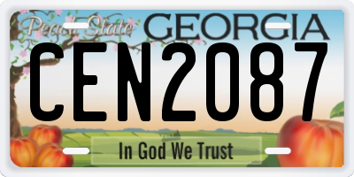 GA license plate CEN2087