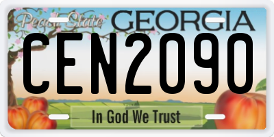 GA license plate CEN2090