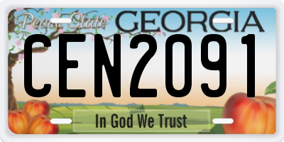GA license plate CEN2091