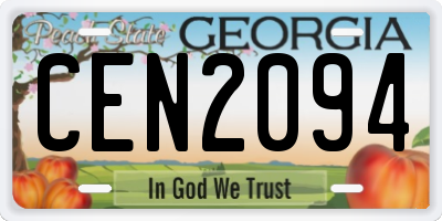 GA license plate CEN2094