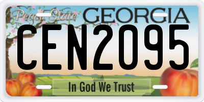 GA license plate CEN2095