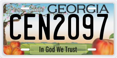 GA license plate CEN2097