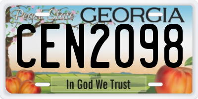 GA license plate CEN2098