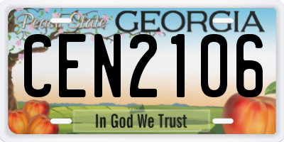 GA license plate CEN2106