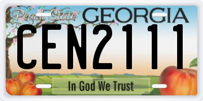 GA license plate CEN2111