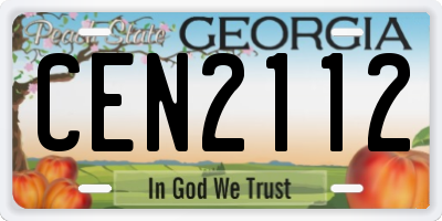 GA license plate CEN2112