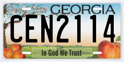 GA license plate CEN2114
