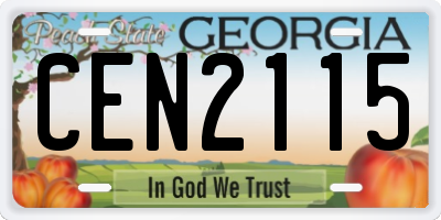 GA license plate CEN2115