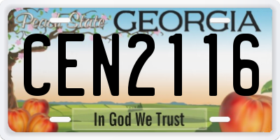 GA license plate CEN2116
