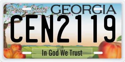 GA license plate CEN2119