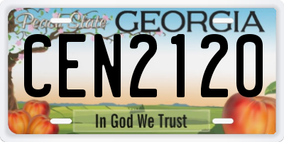 GA license plate CEN2120