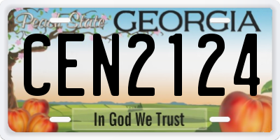 GA license plate CEN2124