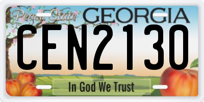 GA license plate CEN2130