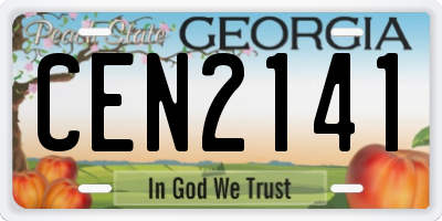 GA license plate CEN2141