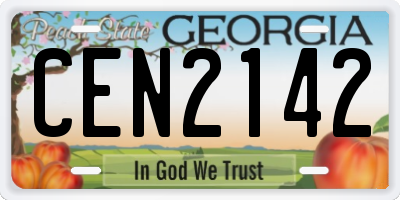GA license plate CEN2142