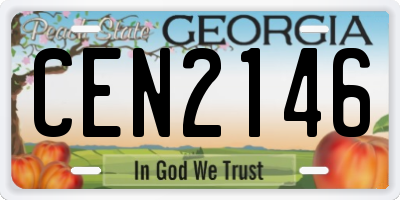 GA license plate CEN2146