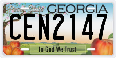 GA license plate CEN2147
