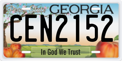 GA license plate CEN2152