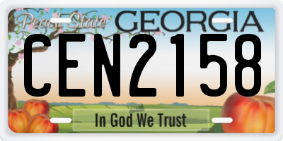 GA license plate CEN2158
