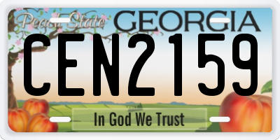 GA license plate CEN2159