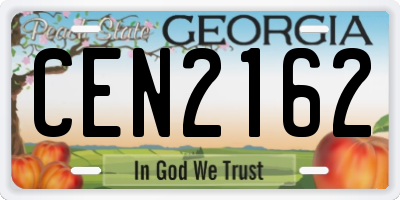 GA license plate CEN2162
