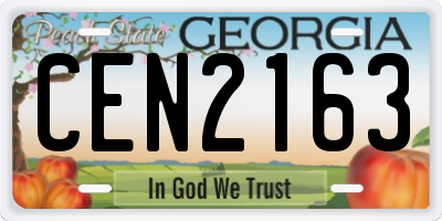 GA license plate CEN2163