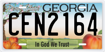 GA license plate CEN2164