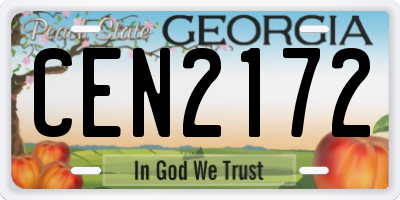 GA license plate CEN2172
