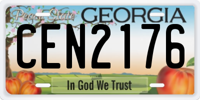 GA license plate CEN2176