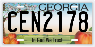 GA license plate CEN2178