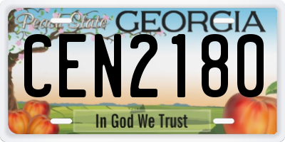 GA license plate CEN2180