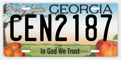 GA license plate CEN2187