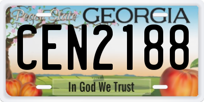 GA license plate CEN2188