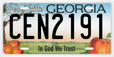 GA license plate CEN2191