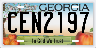 GA license plate CEN2197