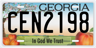 GA license plate CEN2198