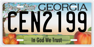 GA license plate CEN2199