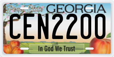 GA license plate CEN2200