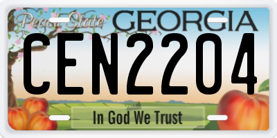 GA license plate CEN2204