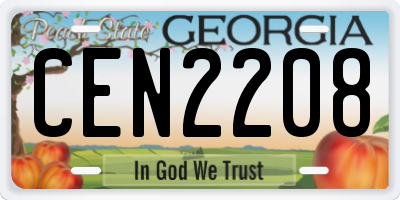 GA license plate CEN2208