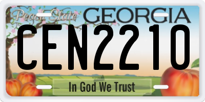 GA license plate CEN2210