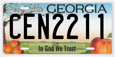 GA license plate CEN2211