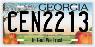 GA license plate CEN2213