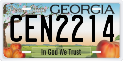 GA license plate CEN2214