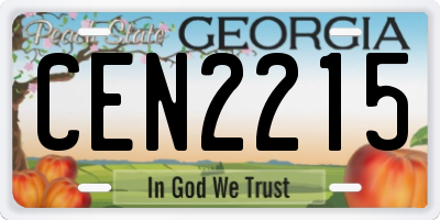GA license plate CEN2215