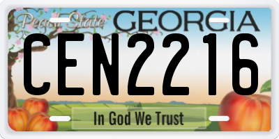 GA license plate CEN2216