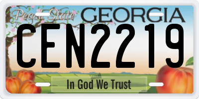 GA license plate CEN2219
