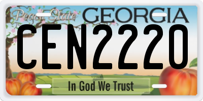 GA license plate CEN2220